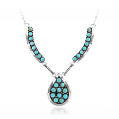 Collar en plata con Turquesa azul del Mohave Kingman (Jones Lee)