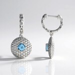 Orecchini in argento con Topazio Blu Cielo (MONOSONO COLLECTION)