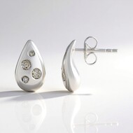 Orecchini in argento con Diamante Cioccolato I2