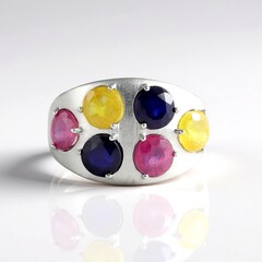 Anello in argento con Zaffiro Rosa del Madagascar (de Melo Essence)