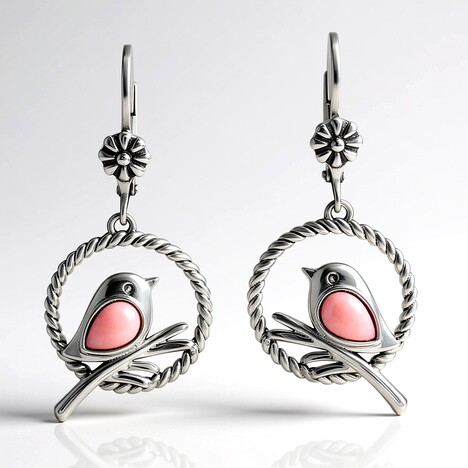 Orecchini in argento con Opale Rosa (Desert Chic)