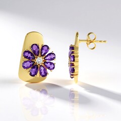 Orecchini in argento con Ametista (de Melo Essence)