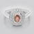 Anello placcato in platino con Zaffiro Padparadscha
