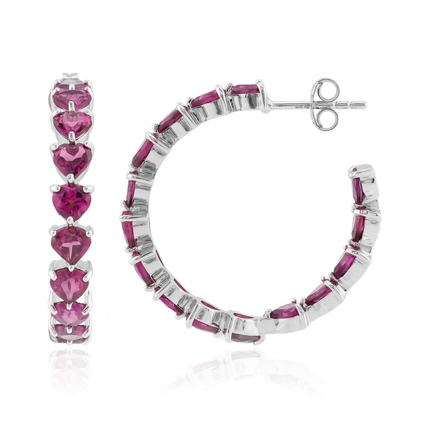 Pendientes en plata con Rodolita