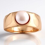 Anello in argento con Perla d'Acqua Dolce Rosa