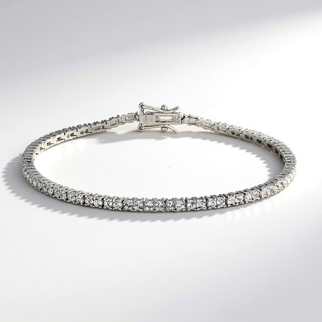 Bracciale in argento con Topazio Bianco (Adela Silber)