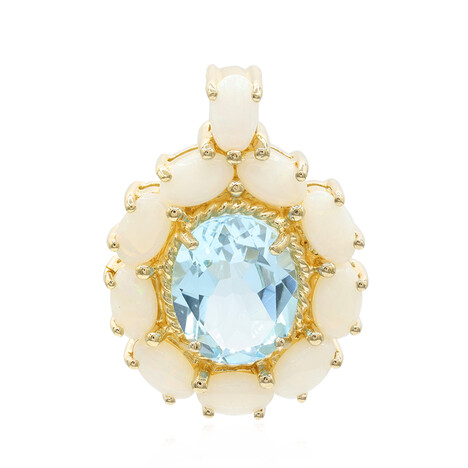 Himmelblauer Topas-Silberanhänger