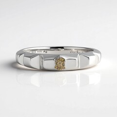 Anello in argento con Diamante Champagne I3 (de Melo Essence)