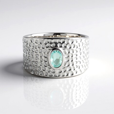 Anello in argento con Smeraldo Color Paraiba