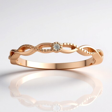 Bague en or et Diamant rose de France SI1 d'Argyle  (Annette)