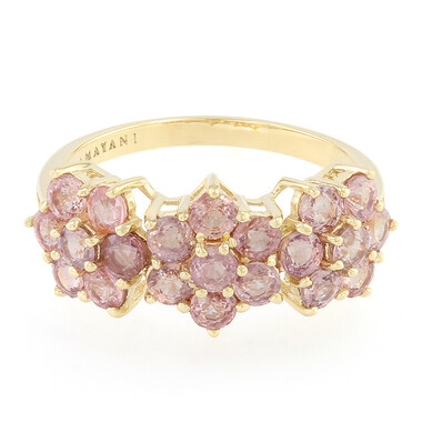 Nicht erhitzter Padparadscha-Saphir-Goldring (AMAYANI)