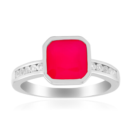 Himbeer-Chalzedon-Silberring