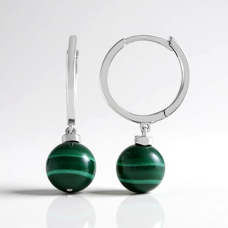 Orecchini in argento con Malachite (MONOSONO COLLECTION)