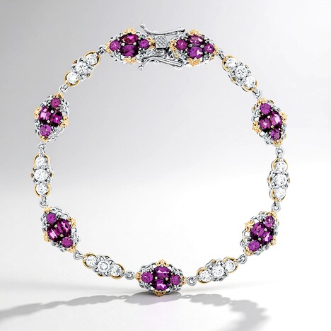 Bracelet en argent et Grenat magenta (Gems en Vogue)