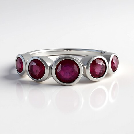 Bague en argent et Rubis de Madagascar