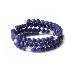 Lapislazuli-Stahlarmreif (Riya)