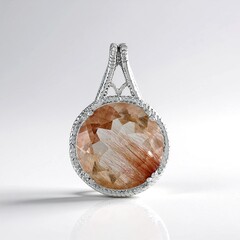Pendentif en argent et Quartz rutile cuivré