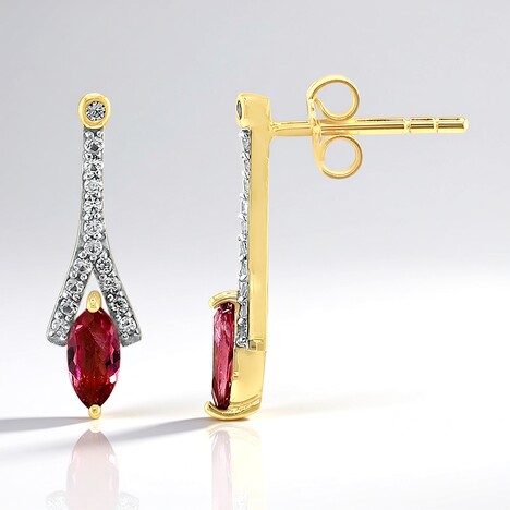 Orecchini in oro con Tormalina Rosa Nigeriana (Adela Gold)