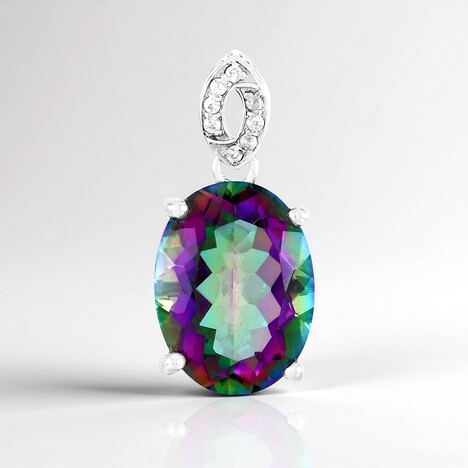 Ciondolo in argento con Quarzo Mistico