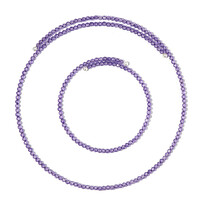 Parure en acier et Améthyste de Zambie (Riya)