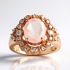 Bague en argent et Quartz rose
