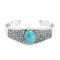 Kingman Blue Mojave Turquoise Silver Bangle (Faszination Türkis)
