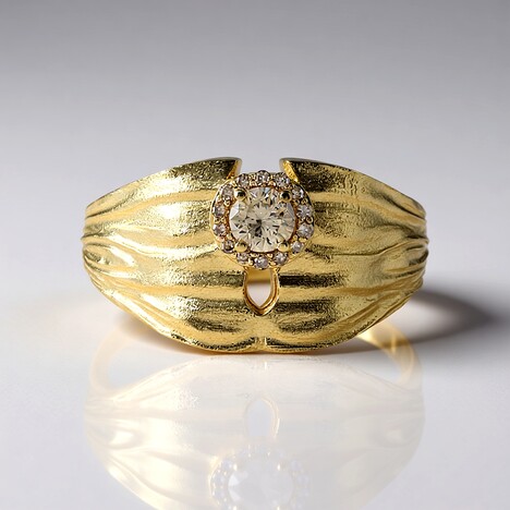 Anello in oro con Diamante Champagne I2 (de Melo)