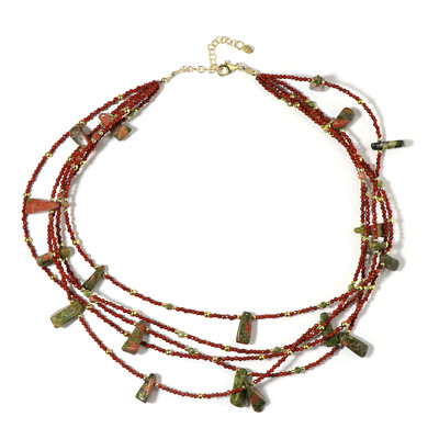 Collana in argento con Unakite (Riya)