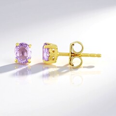Orecchini in argento con Zaffiro Rosa