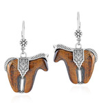 Pendientes en plata con Ojo de tigre (Desert Chic)