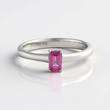 Anello in argento con Zaffiro Rosa