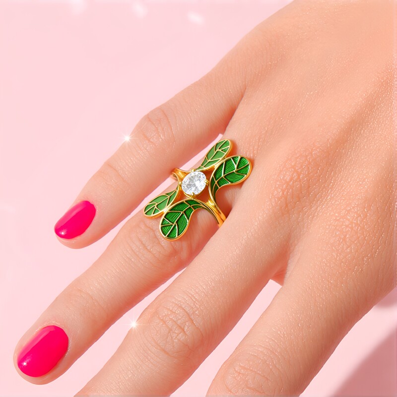 Anello in argento con Ametista Verde (Adela Silber)