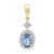9K Unheated Lilac Tanzanite Gold Pendant