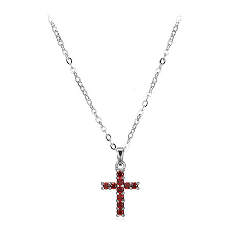 Collier en argent et Grenat du Mozambique