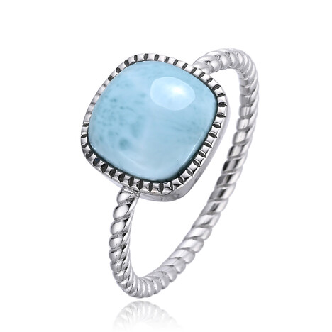 Anillo en plata con Larimar