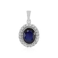 Blauer Madagaskar-Saphir-Silberanhänger