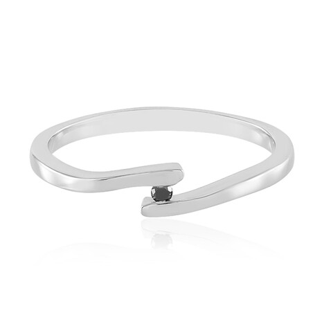 Schwarzer Diamant-Silberring