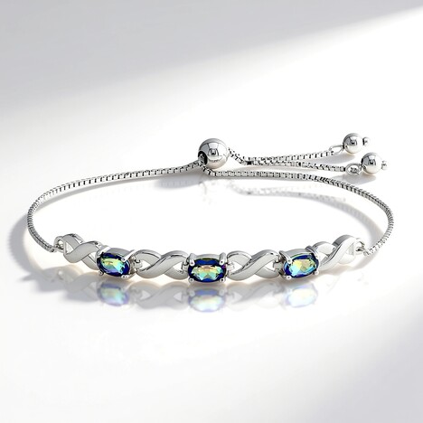Bracciale in argento con Quarzo Mistico Blu