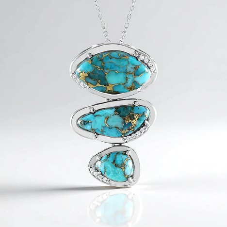 Collana in argento con Turchese Ramato Blu Mohave (Faszination Türkis)