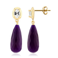 Purple Chalcedony Silver Earrings