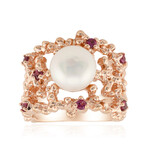 Anello in argento con Perla d'Acqua Dolce Bianca (TPC)