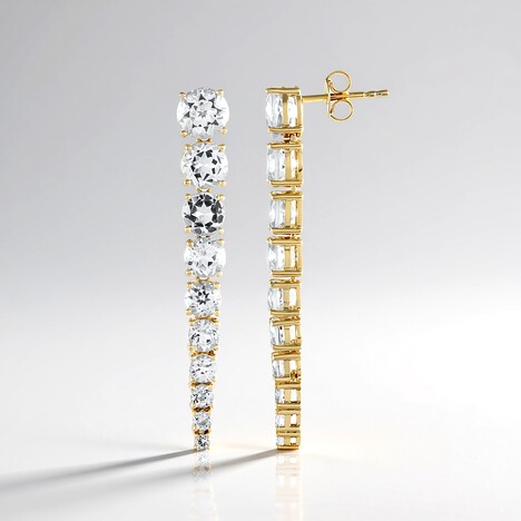 Boucles d'oreilles en argent et Topaze blanche (de Melo)