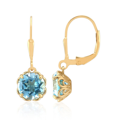 Himmelblauer Topas-Silberohrringe