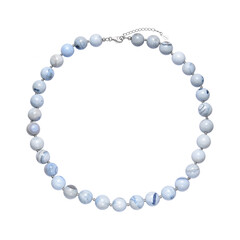 Mongolischer Achat-Silberhalskette