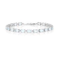 Himmelblauer Topas-Silberarmband