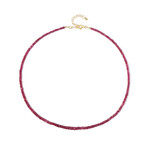 Zilveren halsketting met Madagaskar Robijnen