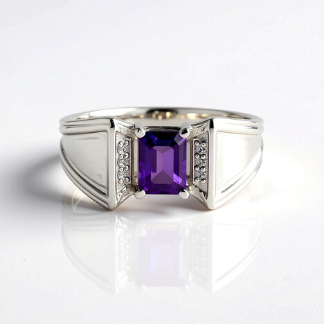 Anello in argento con Ametista del Marocco