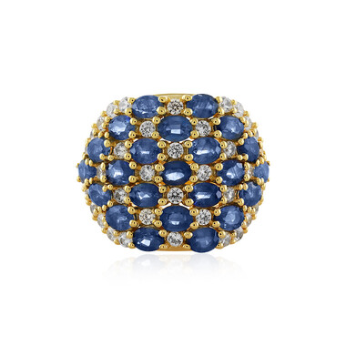 Zilveren ring met blauwe saffieren