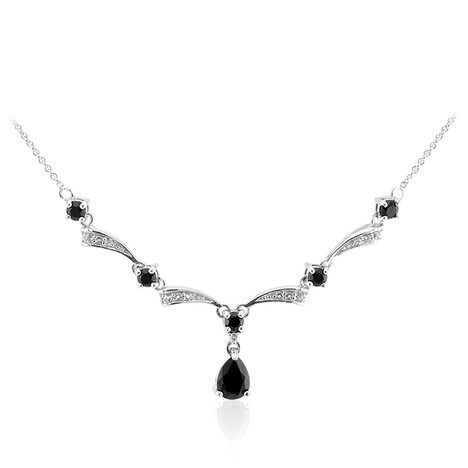 Collar en plata con Espinela negra