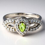 Anello placcato in platino con Tormalina Cuprian